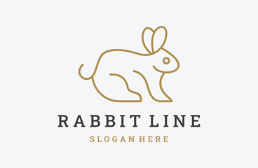 Vector rabbit logo for animals on a white background.