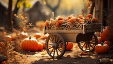 Wagon In A Pumpkin Patch