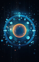 Sticker - glowing technology circle background,created with generative ai tecnology.