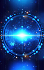 Sticker - glowing technology circle background,created with generative ai tecnology.