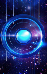 Sticker - glowing technology circle background,created with generative ai tecnology.