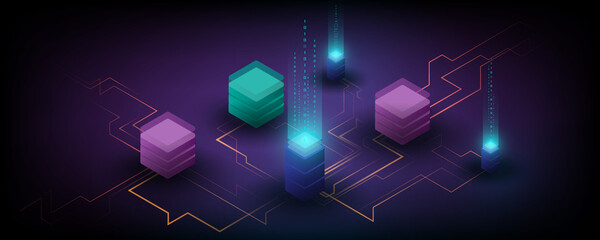 Wall Mural - abstract background image digital storage network hardware technology concept background image