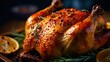 perfectly roasted chicken with golden brown skin Generative AI