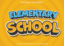 Elementary School Editable Text Effect Template Use For Font Style Headline