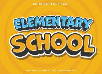 elementary school editable text effect template use for font style headline