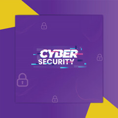 Wall Mural - Cyber Security Text typographic Poster Design