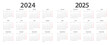 Calendar 2024, calendar 2025 week start Monday corporate design planner template.