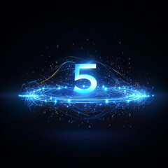 Wall Mural - mobile technology 5G, 6G. Wireless network and connection technology, high-speed, futuristic background by generative AI.