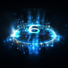 Wall Mural - mobile technology 5G, 6G. Wireless network and connection technology, high-speed, futuristic background by generative AI.
