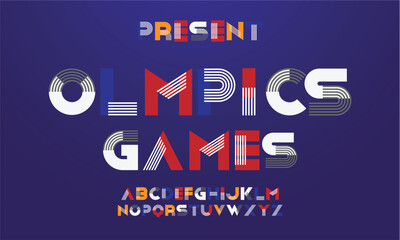 olympic games abstract digital technology logo font alphabet. minimal modern urban fonts for logo, b
