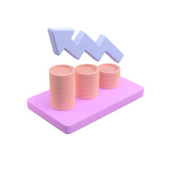 Finance 3d icon with transparent background