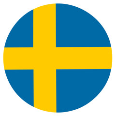 Wall Mural - Swedish flag circle transparent png. Sweden flag round. vector illustration