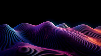 3d abstract soundwaves with flowing lines background