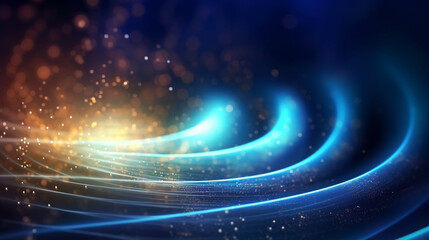  3d abstract with flowing lines and bokeh lights background