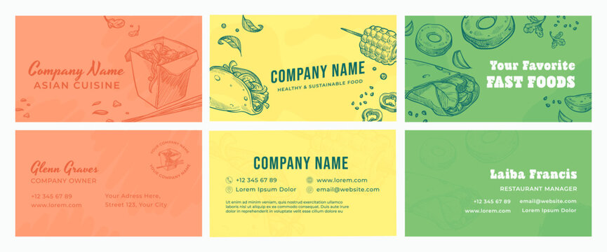 business card set design for fast food restaurant