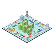 Isometric buildings on board game