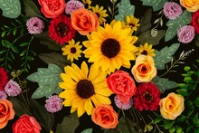 Beautiful Flower Bouquet Pattern Background