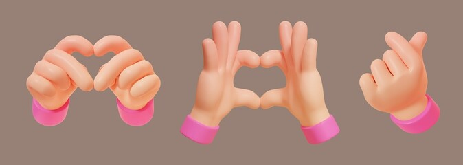 Love hand gesture icon set