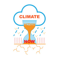 We must act now to stop irreversible consequences of climate change. Conceptual vector illustration.