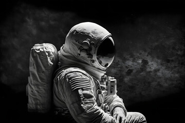 Astronaut In A Space Suit With Dark Background