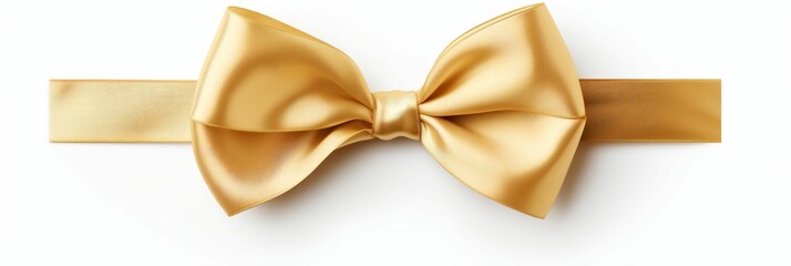 Beautiful golden ribbon isolated on white. Festive decor - Generative AI