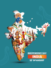 happy independence day india greetings. abstract vector illustration design.