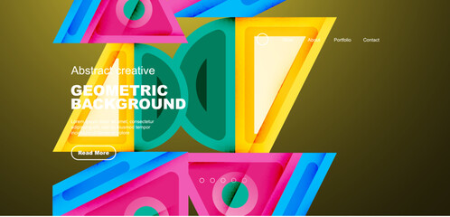 Minimal landing page, geometric shapes. Business or technology design for wallpaper, banner, background, landing page, wall art, invitation, prints