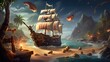 © Кирилл Макаров - Pirate-themed slots and embark on a treasure-hunting escapade. Join a crew of fearless pirates as they uncover hidden treasure chests filled with gold. Generated by AI.