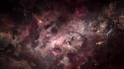 Wall Mural - Mystical hostile galaxy star cluster in alien deep space. Science fiction concept illustration of infinite interstellar gas nebula and cosmic celestial bodies glowing in eternity. Cosmic awe wide shot