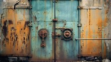 Old Wooden Door Vintage Architecture Grunge Background