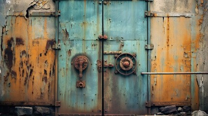 old wooden door vintage architecture grunge background