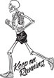 vector illustration of Human skeleton practising running sport