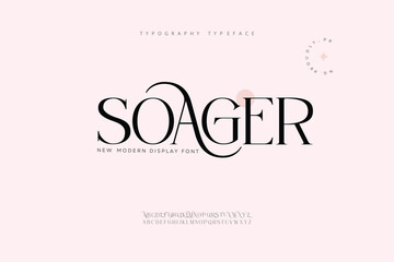 elegant font uppercase lowercase and number. classic lettering minimal fashion designs. classic lett