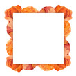 © Elena - Watercolor square frame composition with hand drawn summer bright red poppy flowers. Isolated on white background. Design for invitations, wedding, love or greeting cards, paper, print, textile