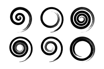 set of spiral design elements. abstract swirl icons.