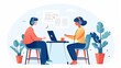 © Mariia - Online tutoring session flat illustration - Generative AI.