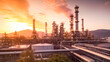 © BlazingDesigns - Industrial view at oil refinery plant form industry zone. ai generation