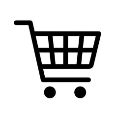 shopping cart line art icon for apps and websites. trolley linear flat black & white symbol png file