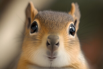Closeup of a baby squirrels face