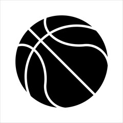 basketball icon in line style and flat style, vector illustration on white background