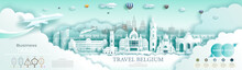 Advertising travel brochure Belgium top world modern and infographic.