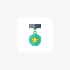 Sticker - Star Badge, reward, winning prize Vector Flat Icon