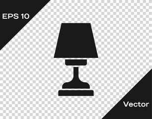 Poster - Black Table lamp icon isolated on transparent background. Vector