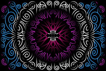  Beautiful colourful gradient batik line art pattern background pattern 
