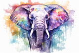 Fototapeta Dziecięca - watercolor style painting of an elephant