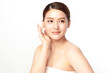 © kitthanes - Beautiful young asian woman with clean fresh skin on white background, Face care, Facial treatment, Cosmetology, beauty and spa, Asian women portrait.