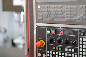 Wall Mural - control panel of industrial CNC milling machine