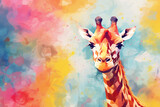 Fototapeta Dziecięca - watercolor style painting of a giraffe