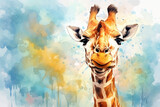 Fototapeta Dziecięca - watercolor style painting of a giraffe