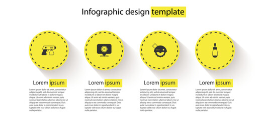 Wall Mural - Set Paint spray gun, Circular saw blade, Electric circular and Screwdriver. Business infographic template. Vector